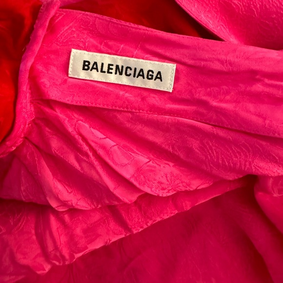 BALENCIAGA Asymmetric draped paneled satin-jacquard maxi dress - Picture 6 of 11